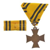 1913. "Mozgósítási Kereszt / 1912-1913-as Emlékkereszt" bronz kitüntetés eredeti mellszala...