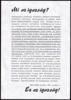 1986 Mi az igazság? Ez az igazság! Grósz Károly beszéde röplapon az 1956-os események szocialista értelmezésével