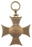 1913. "Mozgósítási Kereszt / 1912-1913-as Emlékkereszt" bronz kitüntetés mellszalag nélkül T:AU,XF patina Hungary 1913. "Commemorative Cross, 1912-1913" bronze decoration without ribbon C:AU,XF patina NMK 275