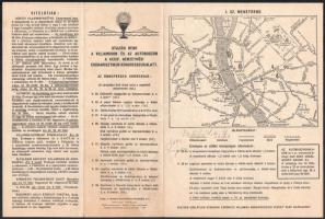 1938 A Budapesti Eucharisztikus Kongresszus programja térképes menetrenddel, levelezőlap és boríték, 3 db