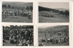 Kolozsvár, Cluj (?); katonai gyakorlatozás a környéken ágyúkkal, aknavetőkkel, gépfegyverekkel - 6 db eredeti fotó képeslap Fotofilm Kolozsvár / military training in the neighborhood, cannons, machine guns - 6 original photo postcards