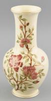 Zsolnay virág mintás váza, jelzett, hibátlan, m: 26 cm