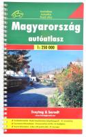 2007 Magyarország autóatlasz, 1 : 250.000, Freytag & Berndt, spirálfűzött papírkötés, jó állapotban
