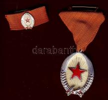 DN Munka Érdemrend ezüst fokozata, eredeti díszdobozban, miniatűrrel T:1