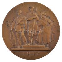 Szovjetunió ~1960. Lenin októberben / 1917 bronz emlékérem tokban (70mm) T:AU patina Soviet Union ~1960. Lenin in October / 1917 bronze commemorative medallion in case (70mm) C:AU patina