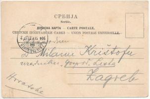 1904 Péter szerb király és családja / Peter I of Serbia and his family. Art Nouveau, floral (r)