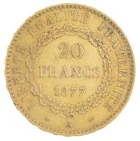Franciaország 1877A 20Fr Au (6,47g/0.900) T:XF kis karc / France 1877A 20 Francs Au (6,47g/0.900) C:UNC,AU small scratch Krause KM#825