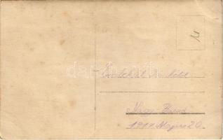 1917 Nagyvárad, Oradea; kislányok kutyával a ház udvarán / girl with dog. photo (fl)