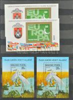 Európa motívum gyűjtemény magyar bélyegekből, benne fogazott és vágott blokkok, 5 klf kisív, CEPT, F...