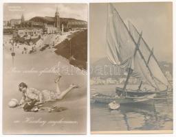 10 db RÉGI külföldi város képeslap vegyes minőségben / 10 pre-1945 Europan town-view postcards in mi...