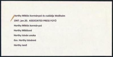 1947 Horthy Miklós kormányzó és családja a bajorországi Weilheimben, fotó, rajta: Horthy Jenő, özv. ...