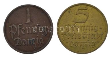 Németország / Weimari Köztársaság 1923. 1pf bronz + 1932. 5pf Al-bronz T:XF patina
Germany / Weimar...