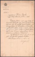 19008 Kossuth Ferenc kereskedelemügyi miniszter autográf aláírása kinevezésen