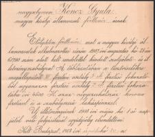 19008 Kossuth Ferenc kereskedelemügyi miniszter autográf aláírása kinevezésen