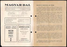 1948 Magyar Dal, a Magyar Dalos Egyesületek Országos Szövetségének folyóirata, L. évf. 1-2. sz., 194...
