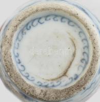 Antik Japán porcelán tégely. Kézzel festett porcelán, hibátlan. XIX. sz. / Antique Japanese porcelai...