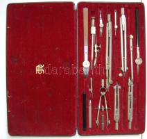 cca 1920 majdnem hiánytalan Richter & Co Kopernikus XI. körzőkészlet / set of bows