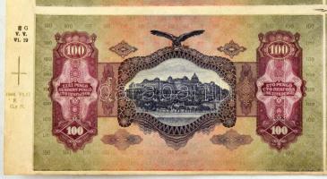 1930. 100P 8db-os vágatlan MINTA ÍV, "1944. VI. 7-17." dátummal, látható illesztőkerettel....