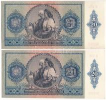 1941. 20P (2x) sorszámkövetők "C 170 059387 - C 170 059388" T:F szép papír
Adamo P12