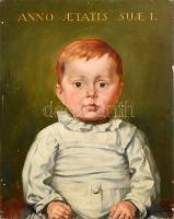 Zombory Moldován Béla (1885-1967): Csonth Béla gyermek portréja. Olaj, fa, kissé sérült, jelzett, 50x40 cm