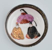 Antik Japán szakés pohár. Kézzel festett porcelán. jelzett, kis kopással XIX. sz vége. / Antique Japanese porcelain Hand painted 5 cm