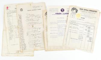 1927-1948 Vegyes okmány tétel, számla, anyakönyvi kivonat, keresztlevél, stb., 8 db