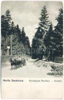 1908 Marilla, Marila; Kocsibejárat a fürdőbe, lovas hintó / Einfahrt / entry to the spa, horse chariot (kopott sarkak / worn corners)