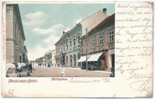 1903 Szászváros, Broos, Orastie; Marktgasse. H. Graef / Piac utca / street (EK)