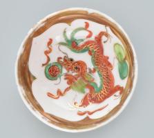 Antik Japán szakés pohár. Kézzel festett porcelán. jelzett, kopással XIX. sz vége. / Antique Japanese porcelain Hand painted 7 cm