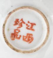 Antik Japán szakés pohár. Kézzel festett porcelán. jelzett, kopással XIX. sz vége. / Antique Japanes...