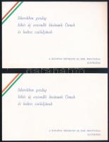 cca 1967 2 db a Hazafias Népfront III. ker. Bizottsága által küldött üdvözlő kártya Sárdy Brutus (1892-1970) restaurátor részére, eredeti borítékban