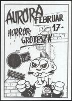 1991 Az Aurora kultusz zenekar Fekete Lyuk alternatív zenei klubbeli fellépésére készített eredeti plakát, Botka Tibor grafikája, szép állapotban, 41×29 cm