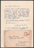 cca 1940-60 Sárdy Brutus (1892-1970) restaurátornak küldött 4 db levél híres képzőművészek özvegyeit...