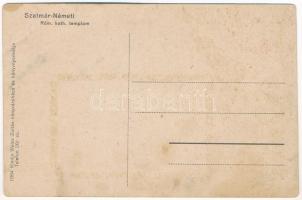 Szatmárnémeti, Satu Mare; Római katolikus templom. Szecessziós katonai hazafias keret, magyar és ném...