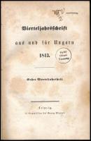 Vierteljahrsschrift aus und für Ungarn 1843. Erster Vierteljahrsheft. (Redigirt von Emerich Henszlmann.) Lepizig, Georg Wigand, VI+159 p. Német nyelven. Átkötött egészvászon-kötés, kopott, foltos borítóval, foltos lapokkal, a hátsó szennylapon hiánnyal, ex libris-szel.