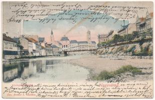 1905 Nagyvárad, Oradea; Kiszáradt Körös folyó partja. Özv. Erény S. kiadása / dried up river Cris (Rb)