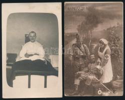 cca 1915-1945 5 db katonai fotólap, vegyes állapotban (közte sérült), 14x8,5 cm körül