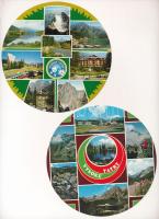 10 db MODERN kör alakú csehszlovák város képeslap / 10 modern Czechoslovakian circular town-view postcards