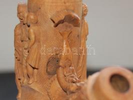 1864 Giovanni Stella jelzéssel ellátott impozáns kézi faragású pipafej, két helyen sérüléssel, 13cm-...