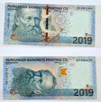 2019. "Herman Ottó" (2xklf) mintabankjegy pár tervezet, kétoldalas tájékoztatóval, "P...