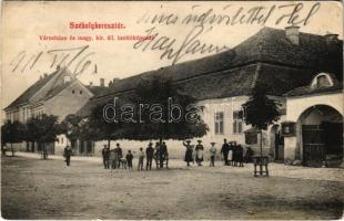 1913 Székelykeresztúr, Cristuru Secuiesc; Városháza, magyar. kir. állami tanítóképezde. Jakab István kiadása / town hall, teachers training institute (EK)