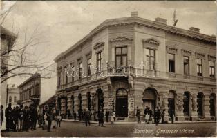 1912 Zombor, Sombor; Gromon utca, Schäffer Harman üzlete, piac. Lugumerszky P. Szvetozár kiadása / street, market, shop (EK)