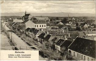 1916 Malacka, Malaczka, Malacky; Látkép a plébánia templomból / Blick vom Pfarrkirche / street, viewn from the church (EK)