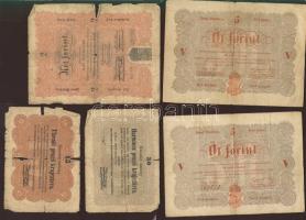 1848-49. "Kossuth bankók" 15kr (1x), 30kr (1x), 2Ft (1x), 5Ft (2x) T:III,IV