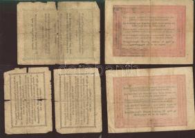 1848-49. "Kossuth bankók" 15kr (1x), 30kr (1x), 2Ft (1x), 5Ft (2x) T:III,IV