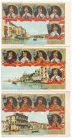 Venezia - Ed I Suoi 120 Dogi / The doges of Venice; a set of 24 unused lithographic postcards / 24 h...