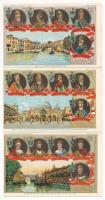 Venezia - Ed I Suoi 120 Dogi / The doges of Venice; a set of 24 unused lithographic postcards / 24 h...