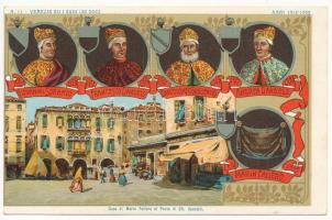 Venezia - Ed I Suoi 120 Dogi / The doges of Venice; a set of 24 unused lithographic postcards / 24 h...