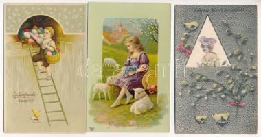 41 db húsvéti képeslap az 1910-1920-as évekből / Easter greetings, 41 postcard from 1910-1920-es