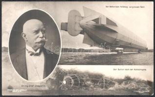 cca 1930 A Graf Zeppelin léghajóról és belső teréről készült 12 db eredeti fotó + 1 képeslap albumla...
